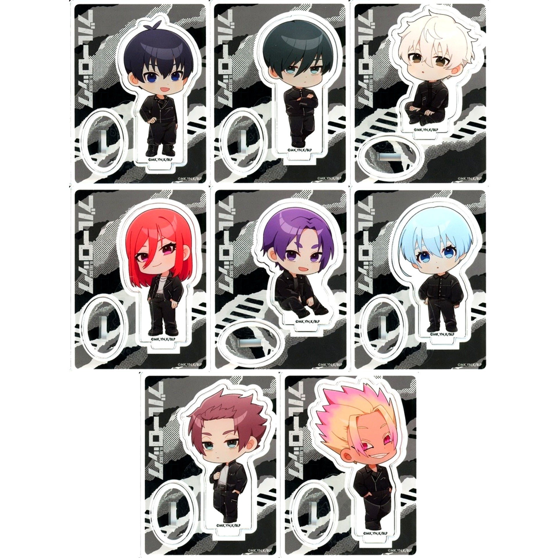 Set of 8 Blue Lock Trading Punk Mini Character Ver. Acrylic Stand AnimeJapan 2025 Goods [USED]