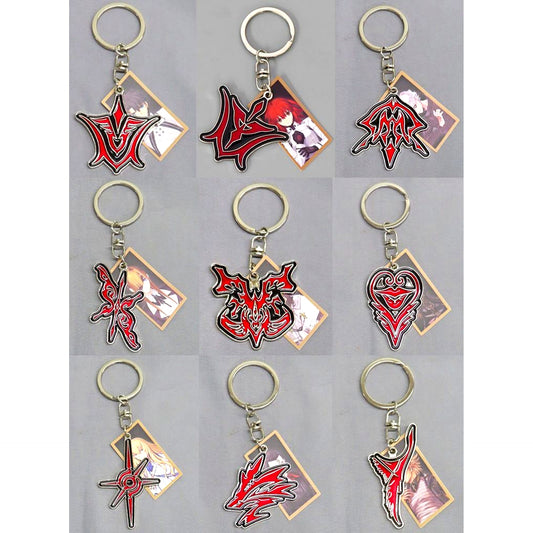 All Characters Set of 9 Fate/Grand Order Command Spell Metal Keychain [USED]