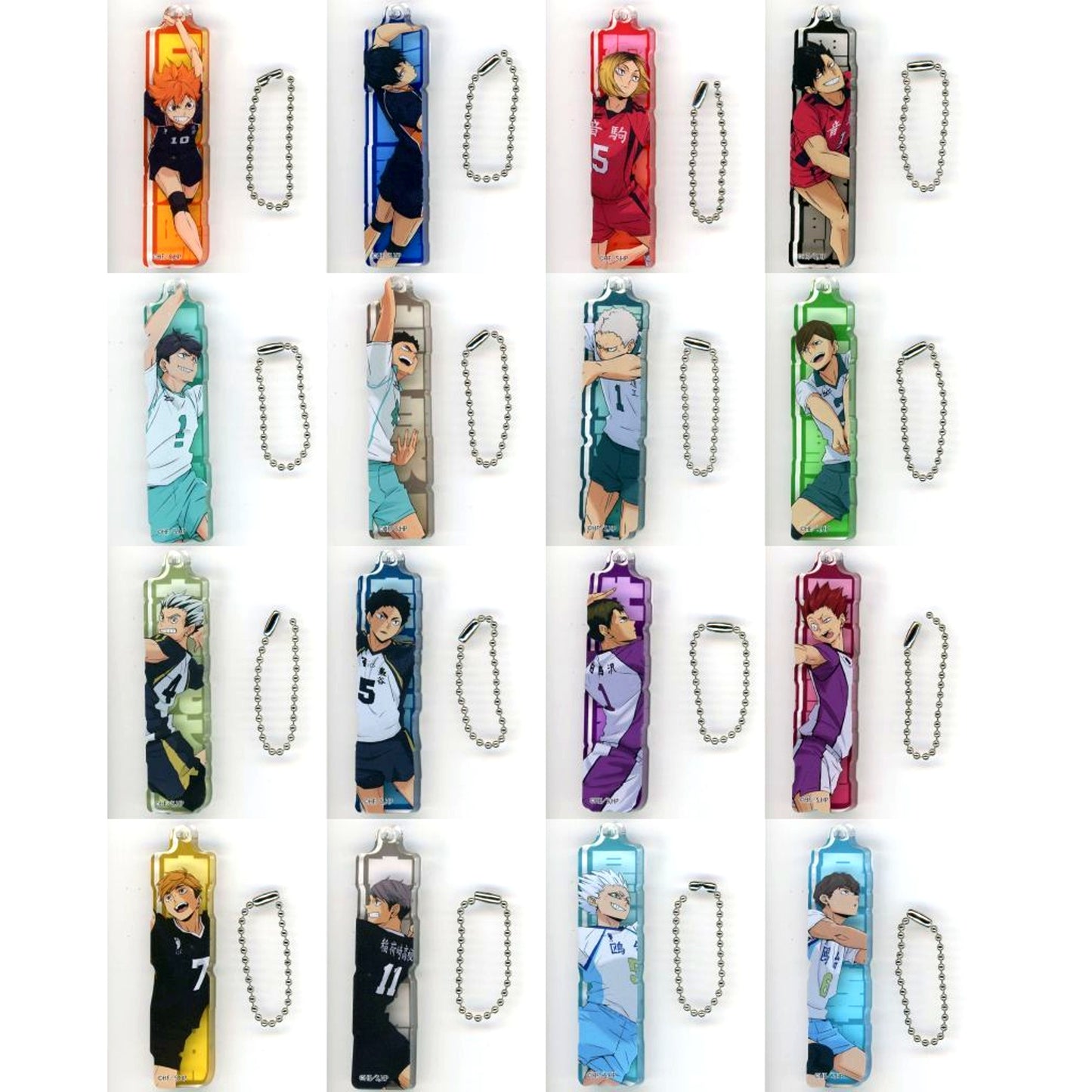 Set of 16 Haikyu!! Trading Acrylic Name Block Keychain Seven Net Limited [USED]