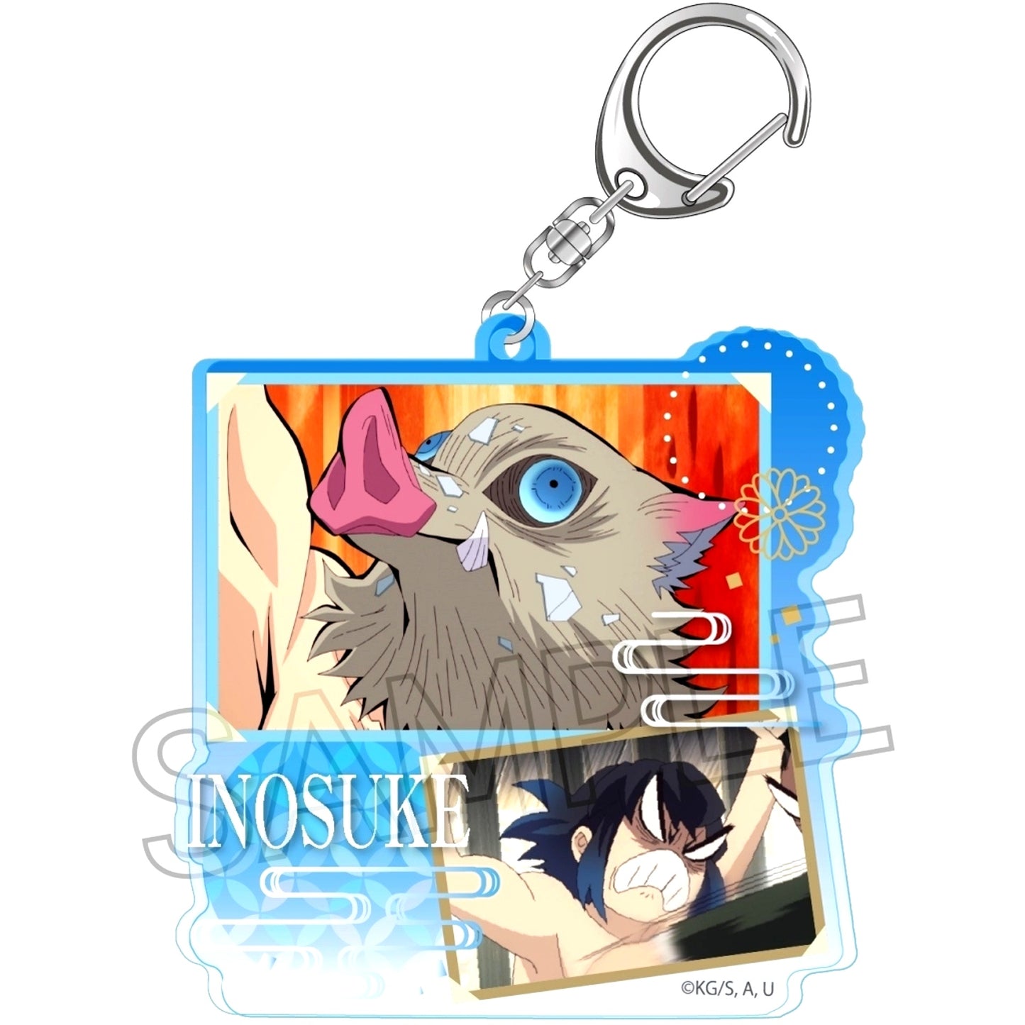 Inosuke Hashibira Demon Slayer Collage Acrylic Keychain [USED]