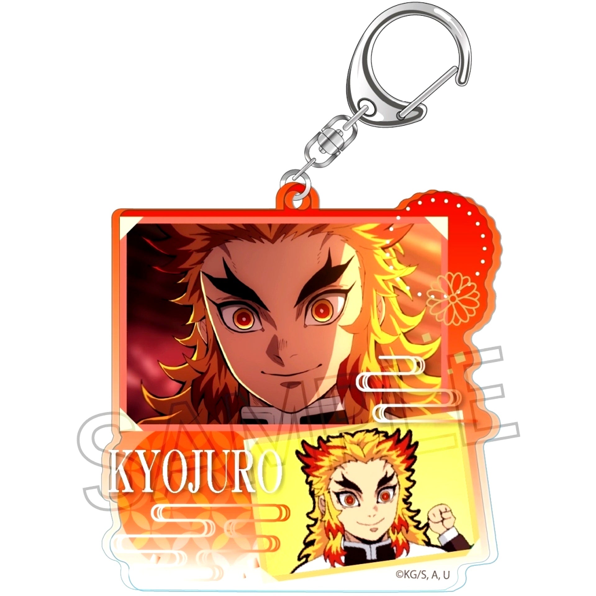Kyojuro Rengoku Demon Slayer Kimetsu no Yaiba Collage Acrylic Keychain [USED]
