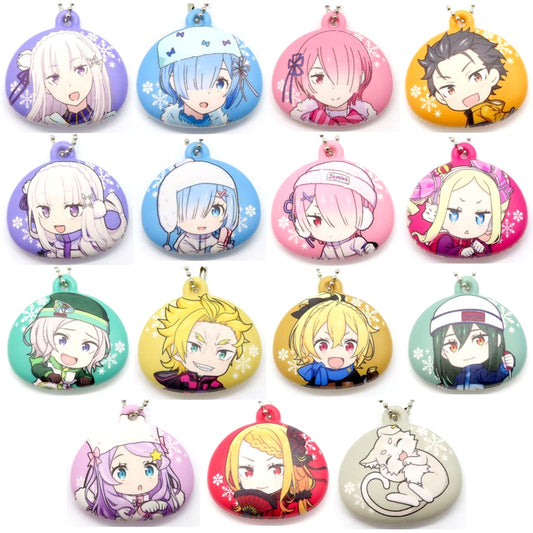 Set of 15 Re:ZERO -Starting Life in Another World- Snowball Style Keychain Sayama Ski Resort Snow Mountain Challenge Game Bonus [USED]