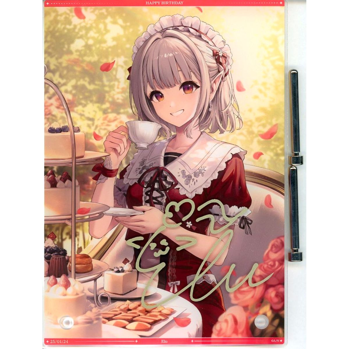 Elu Virtual YouTuber Nijisanji A5 Acrylic Panel Reproduction Autographed Only from Elu Birthday 2025 [USED]
