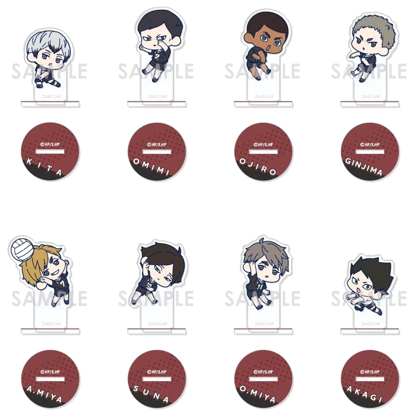 Haikyu!! Shinsuke Kita & Others All 8 Types Set Wachatto! Acrylic Stand Collection Inarizaki Acrylic Stands [USED]