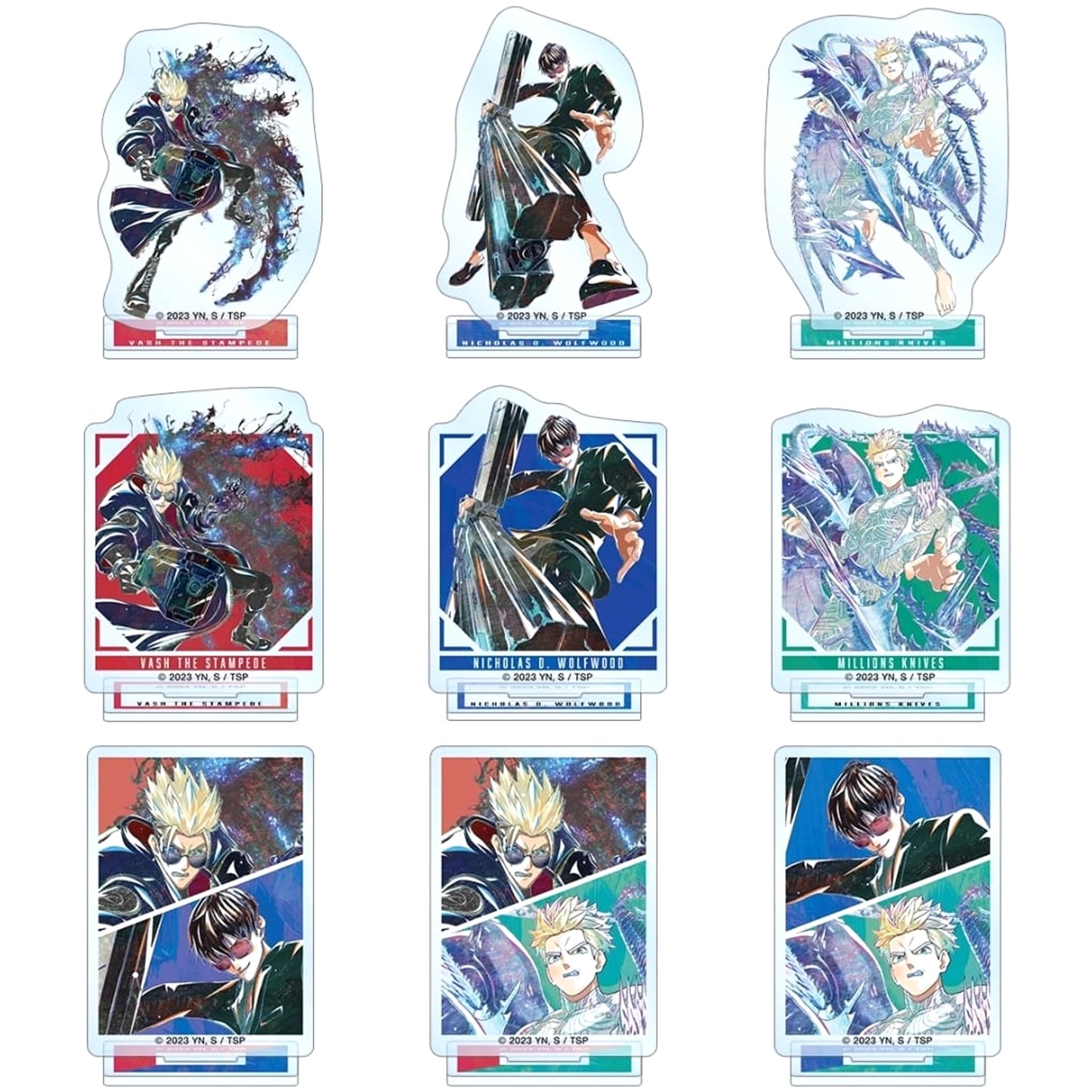 TRIGUN STAMPEDE Vash the Stampede & Others All 9 Types Set Trading Ani-Art Part 2 Acrylic Stand Acrylic Stands [USED]