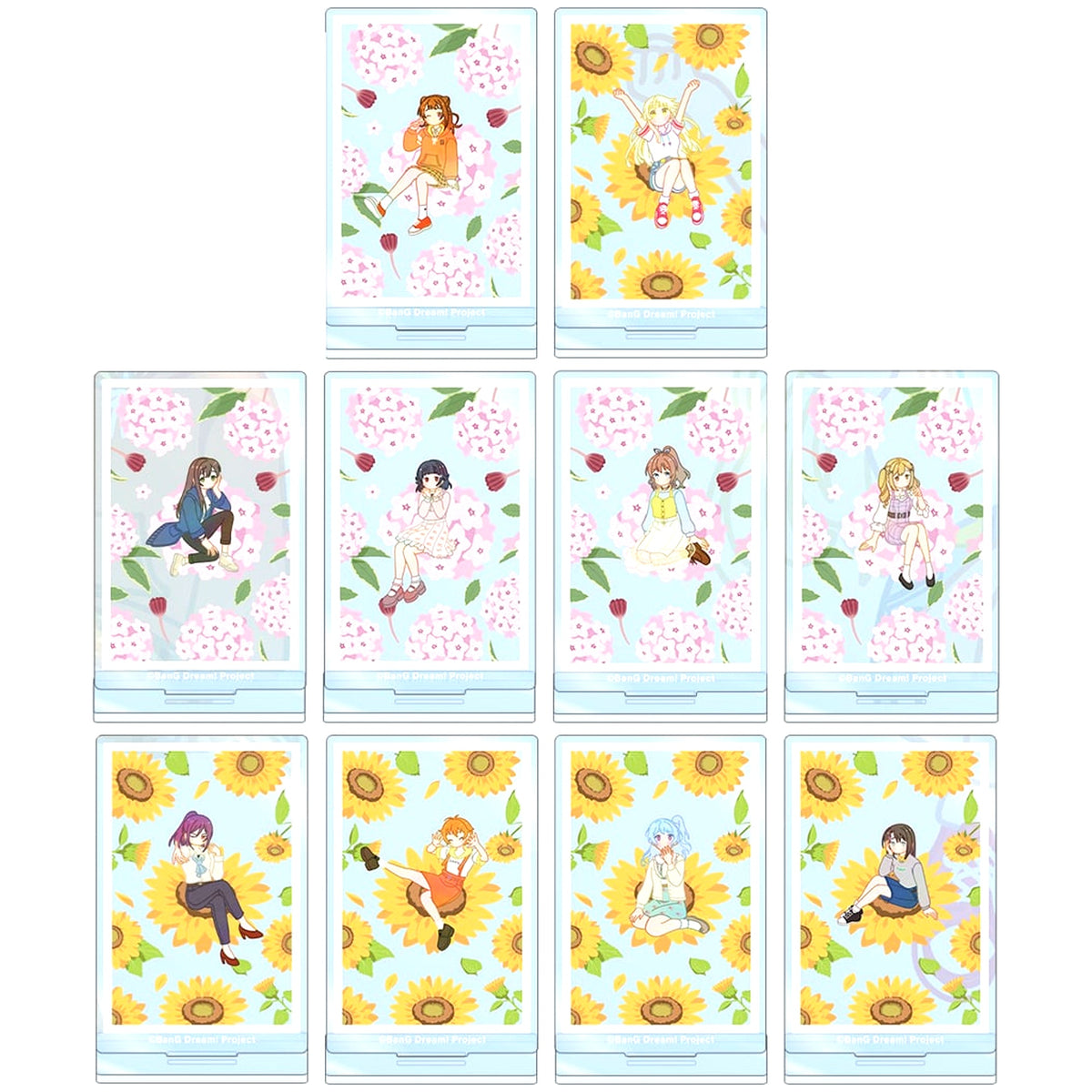 Set of 10 BanG Dream! Girls Band Party! Trading Botania Acrylic Stand Ver. A [USED]