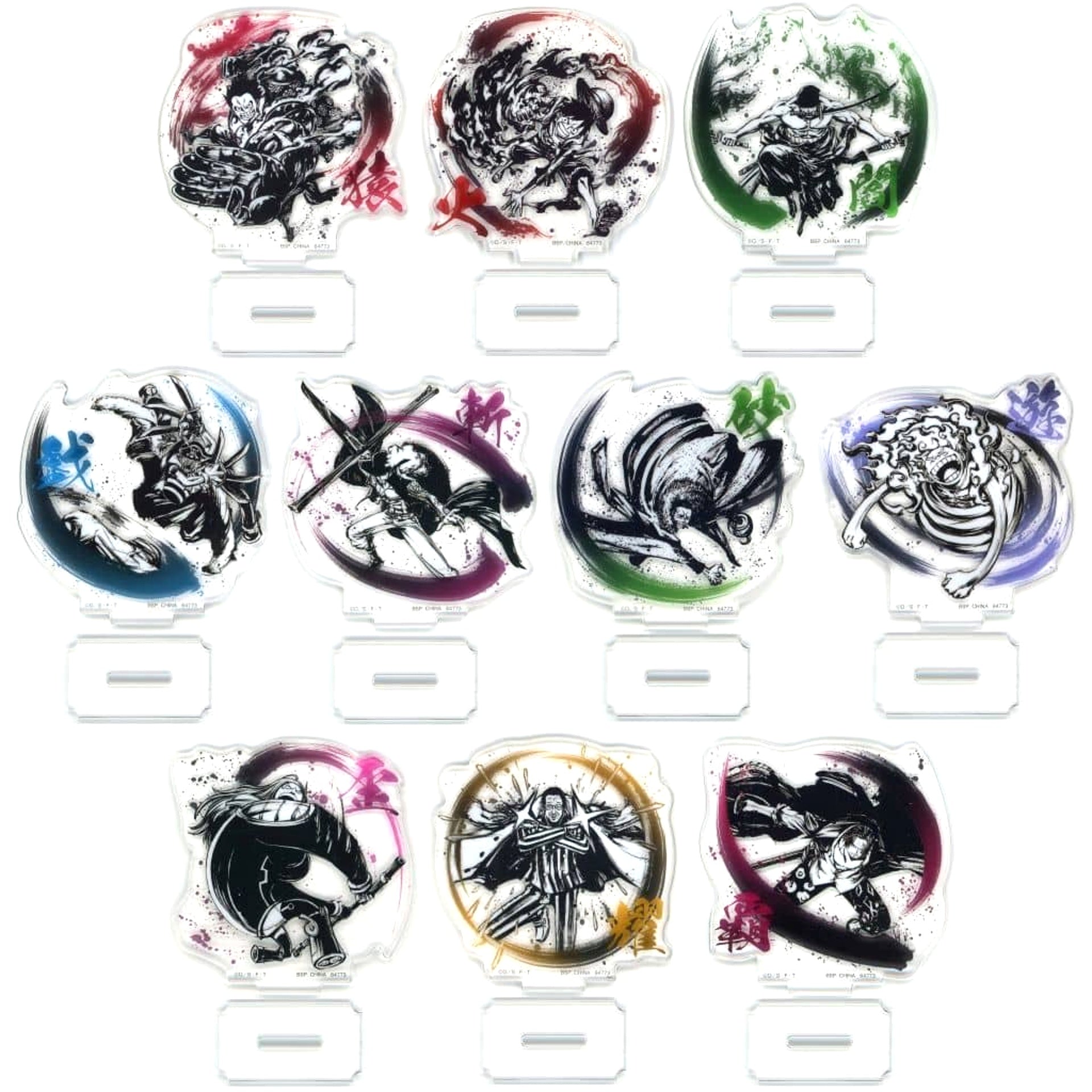 One Piece Monkey D. Luffy & Others All 10 Types Set Ichiban Kuji Lineage of Masters Supreme Sumi Style Acrylic Stand Prize G Acrylic Stands [USED]