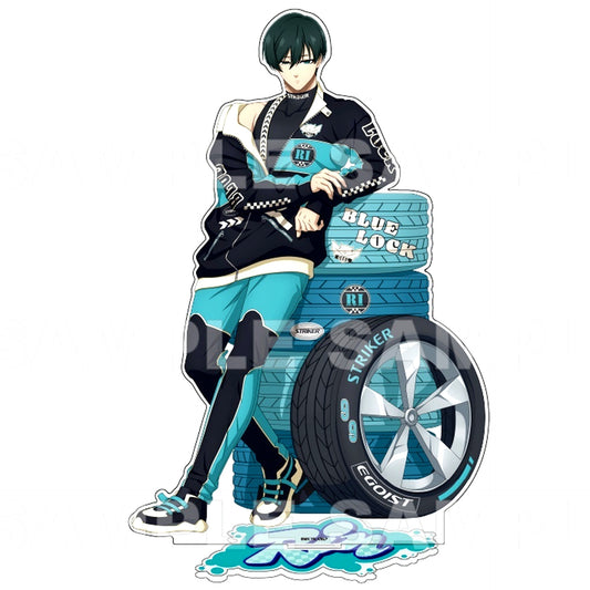 Rin Itoshi Racing Style Extra Large Acrylic Stand Blue Lock [USED]