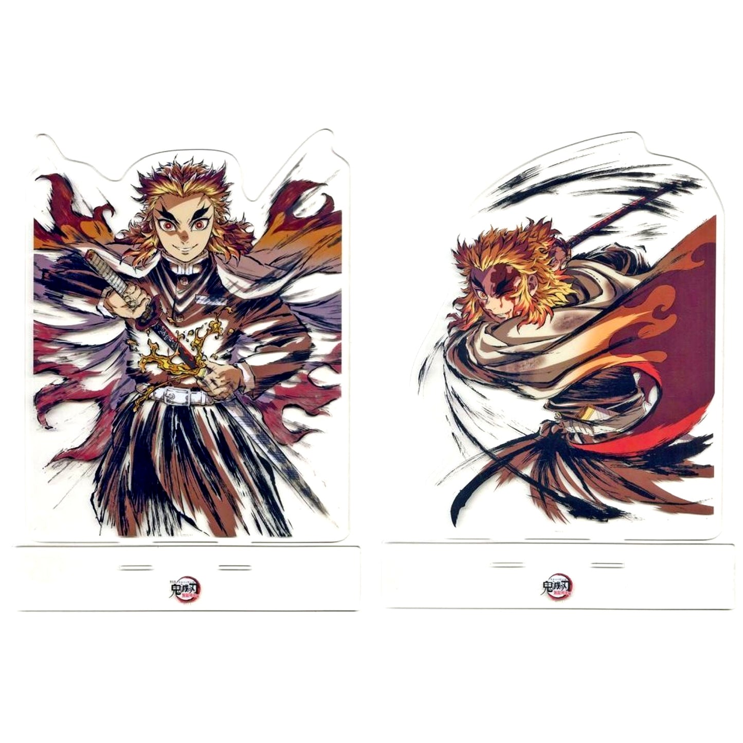 Set of 2 Kyojuro Rengoku A Prize Demon Slayer Mugen Train Arc Interlude Art Book Cover Illustration WEB SHOP Kuji Big Acrylic Stand [USED]