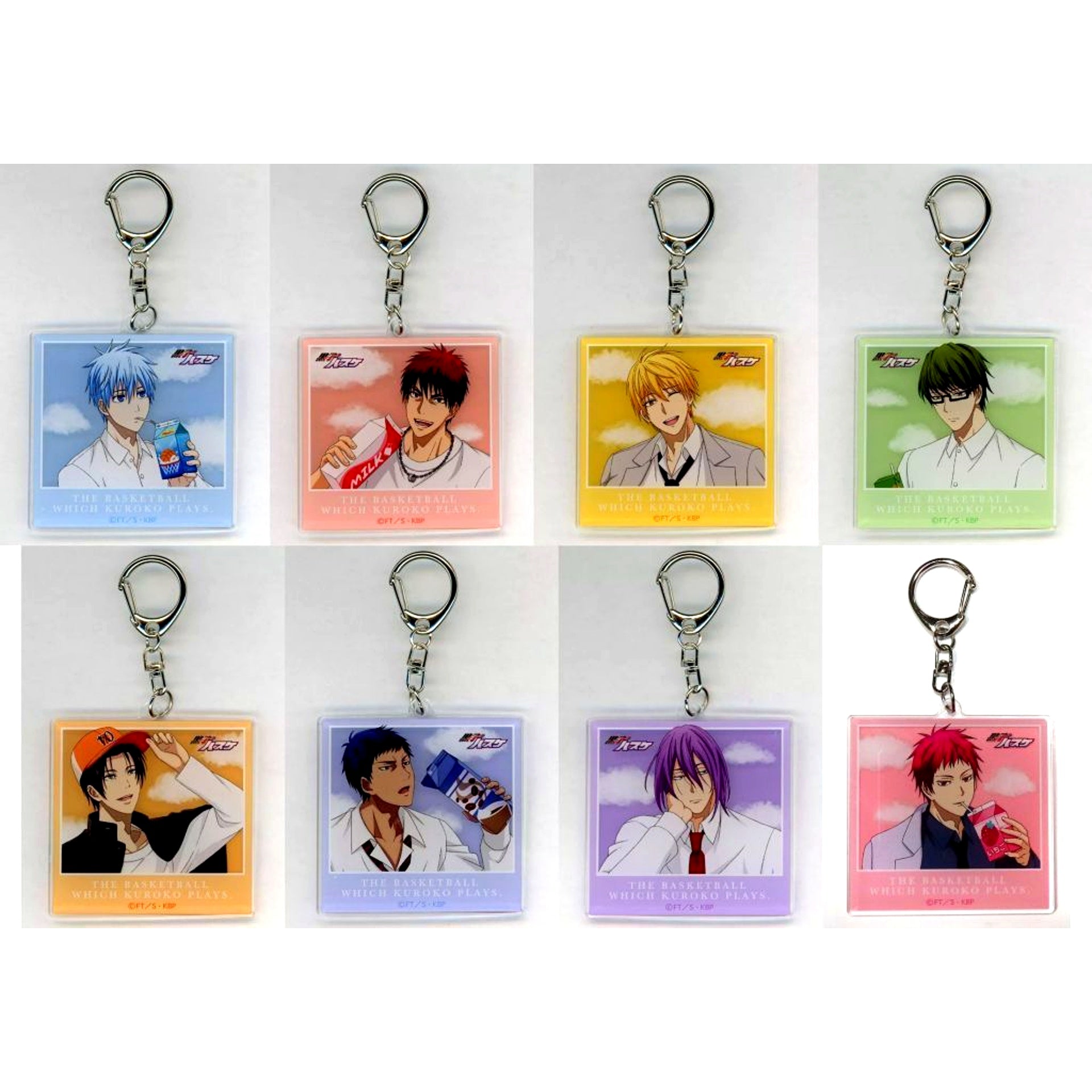Set of 8 Kuroko's Basketball Trading Acrylic Keychain POP UP SHOP in Marui [USED]