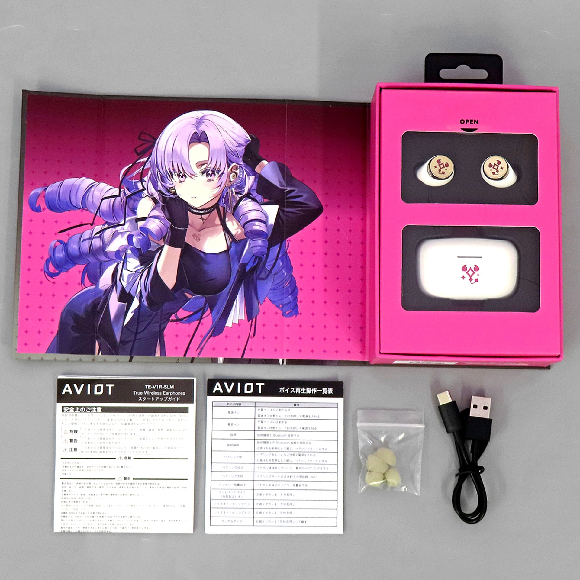 Hyakumantenbara Salome Wireless Earphones Virtual YouTuber Nijisanji x AVIOT [USED]