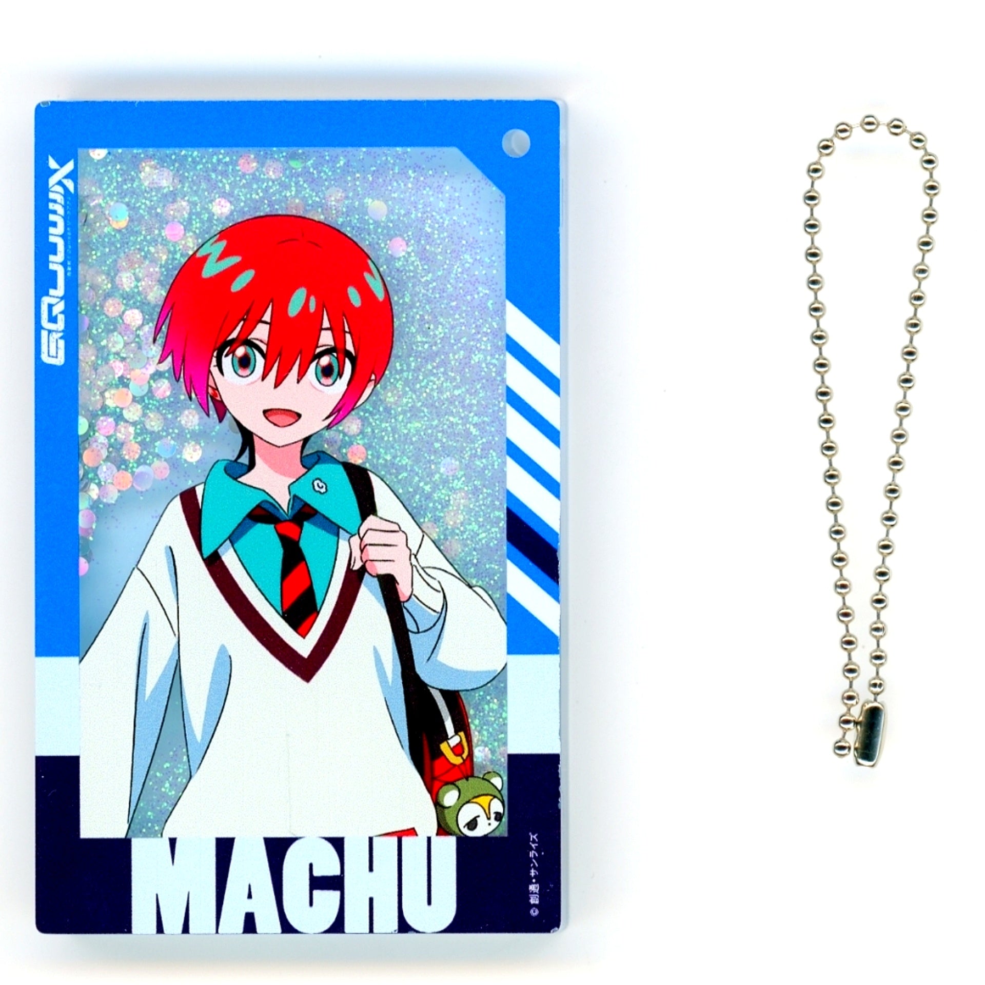 Amate Yuzuriha (Machu) Glitter Oil-In Acrylic Keychain TOPPA!!! BASE AKIBA x Mobile Suit Gundam GQuuuuuuX [USED]