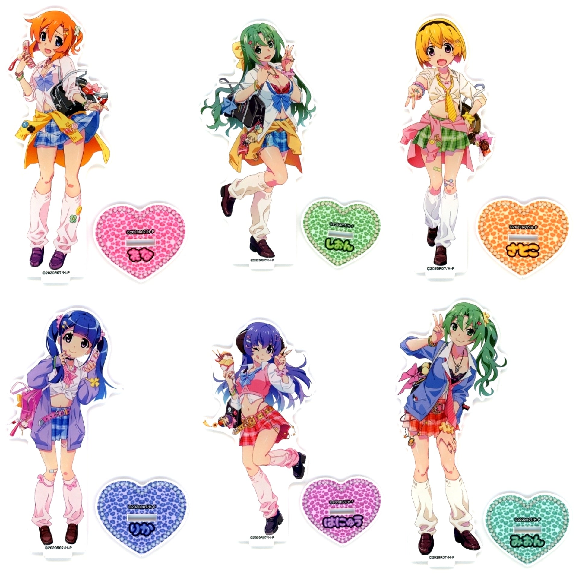 Set of 6 C Prize Higurashi When They Cry Sotsu Acrylic Stand WEB Kuji Hinamizawa Kyunkawa Gyaruzu [USED]