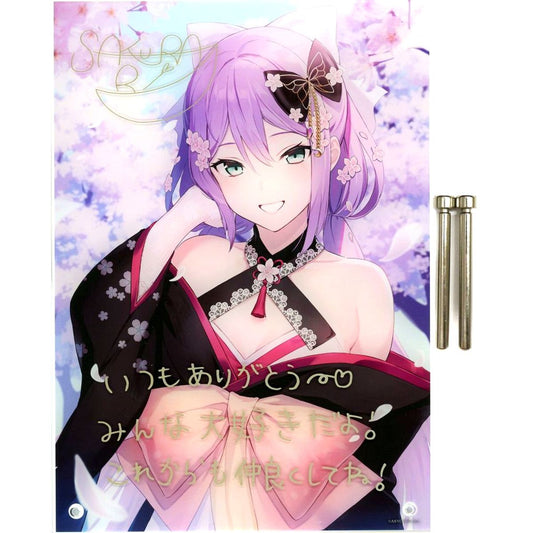 Sakura Ritsuki Signed Acrylic Panel Virtual YouTuber Nijisanji [USED]