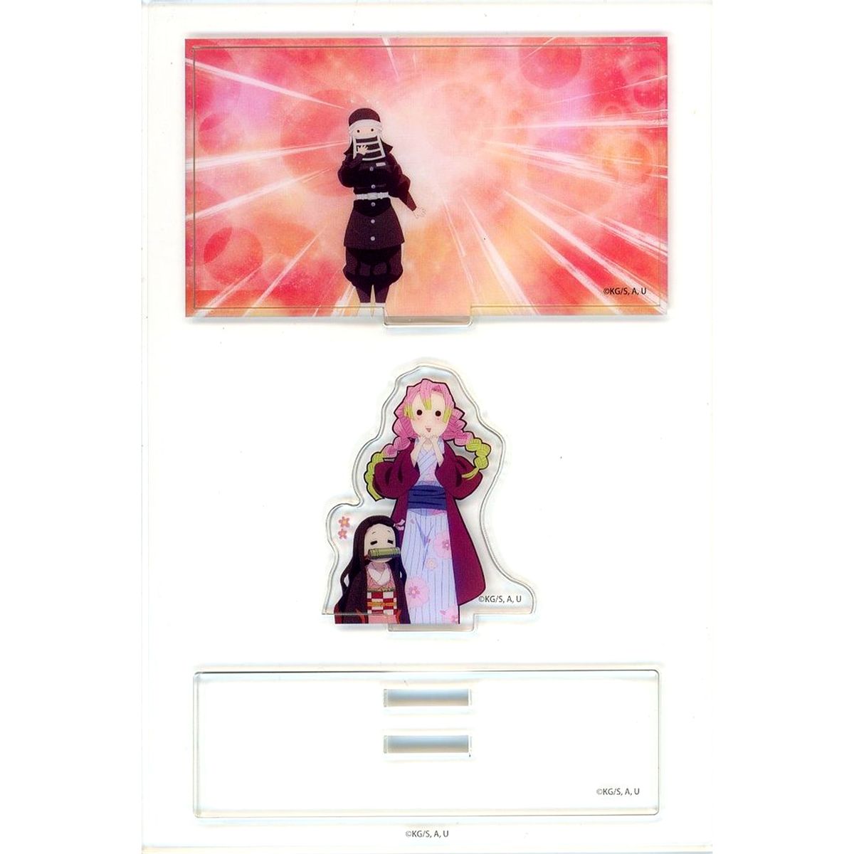 Mitsuri Kanroji & Nezuko Kamado & Kakushi Demon Slayer: Kimetsu no Yaiba Serpent Hashira Love Hashira Cafe in ufotable Cafe Machi Asobi CAFE Random Mini Diorama Acrylic Stand [USED]