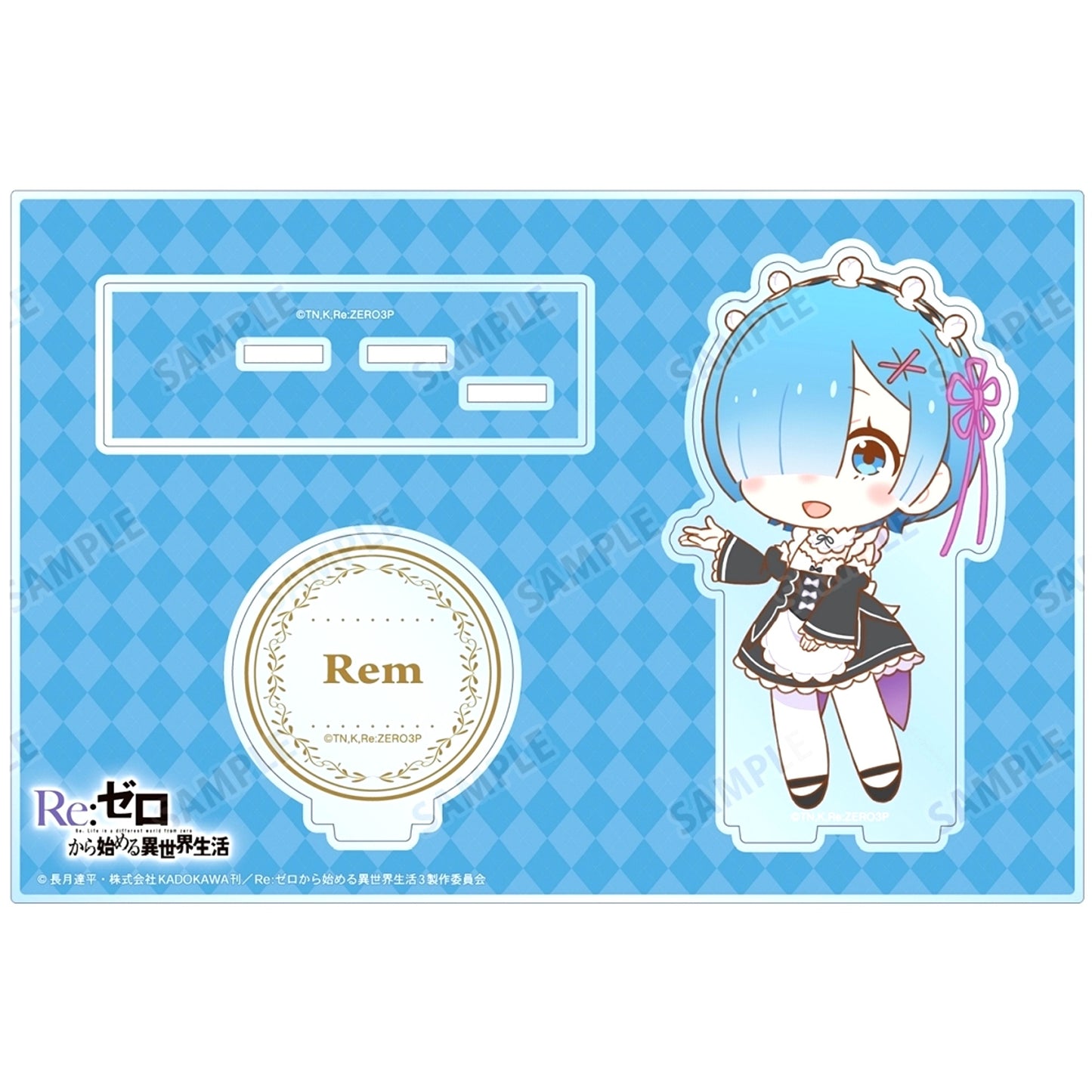 Rem Re:Zero - Starting Life in Another World Chibi Character BIG Acrylic Stand with Parts [USED]
