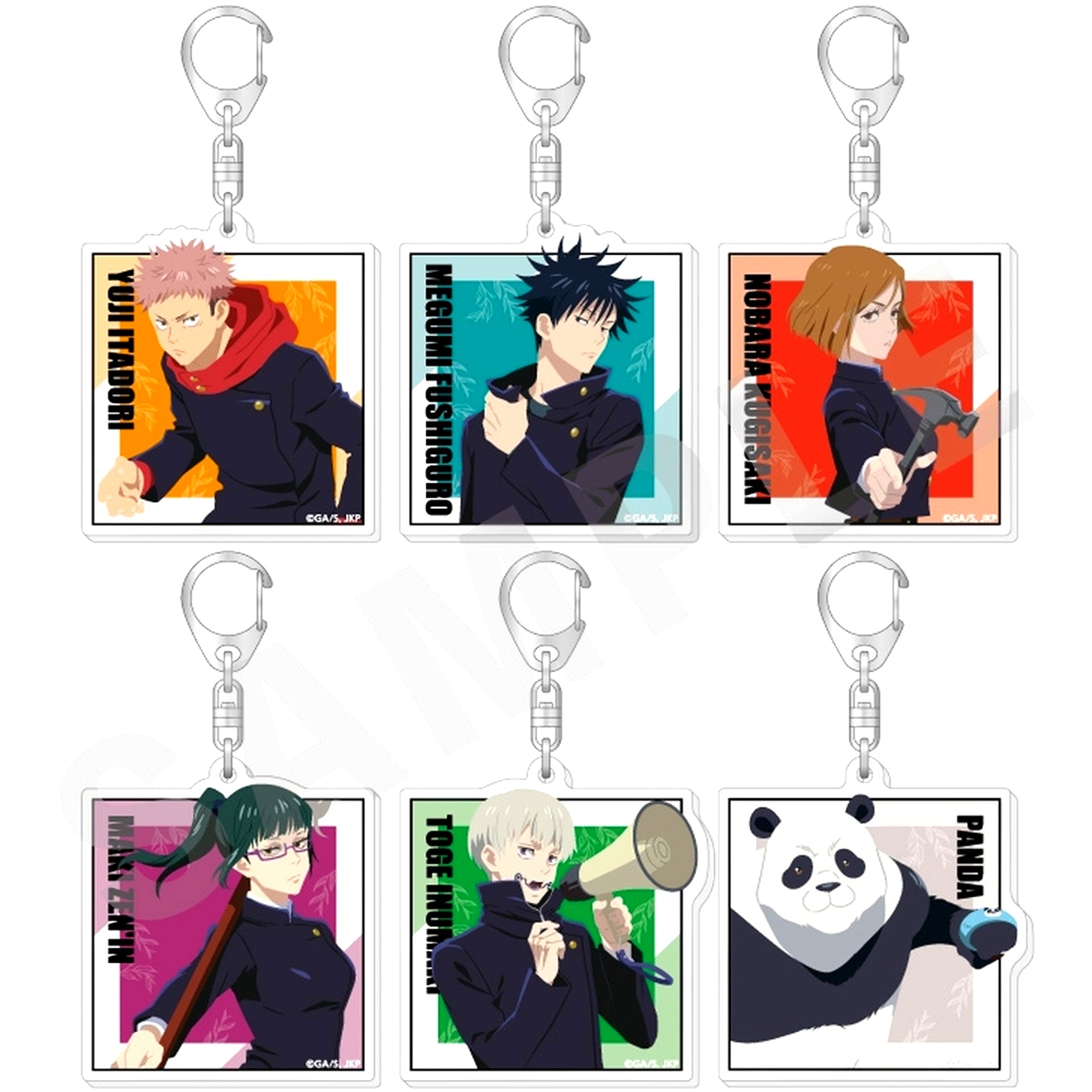 Set of 6 Jujutsu Kaisen Paintract Series Trading Acrylic Keychain vol.1 [USED]
