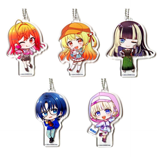 Set of 5 Group Hololive DEV_IS ReGLOSS Deformed Acrylic Ball Chain GiGO Ltd [USED]