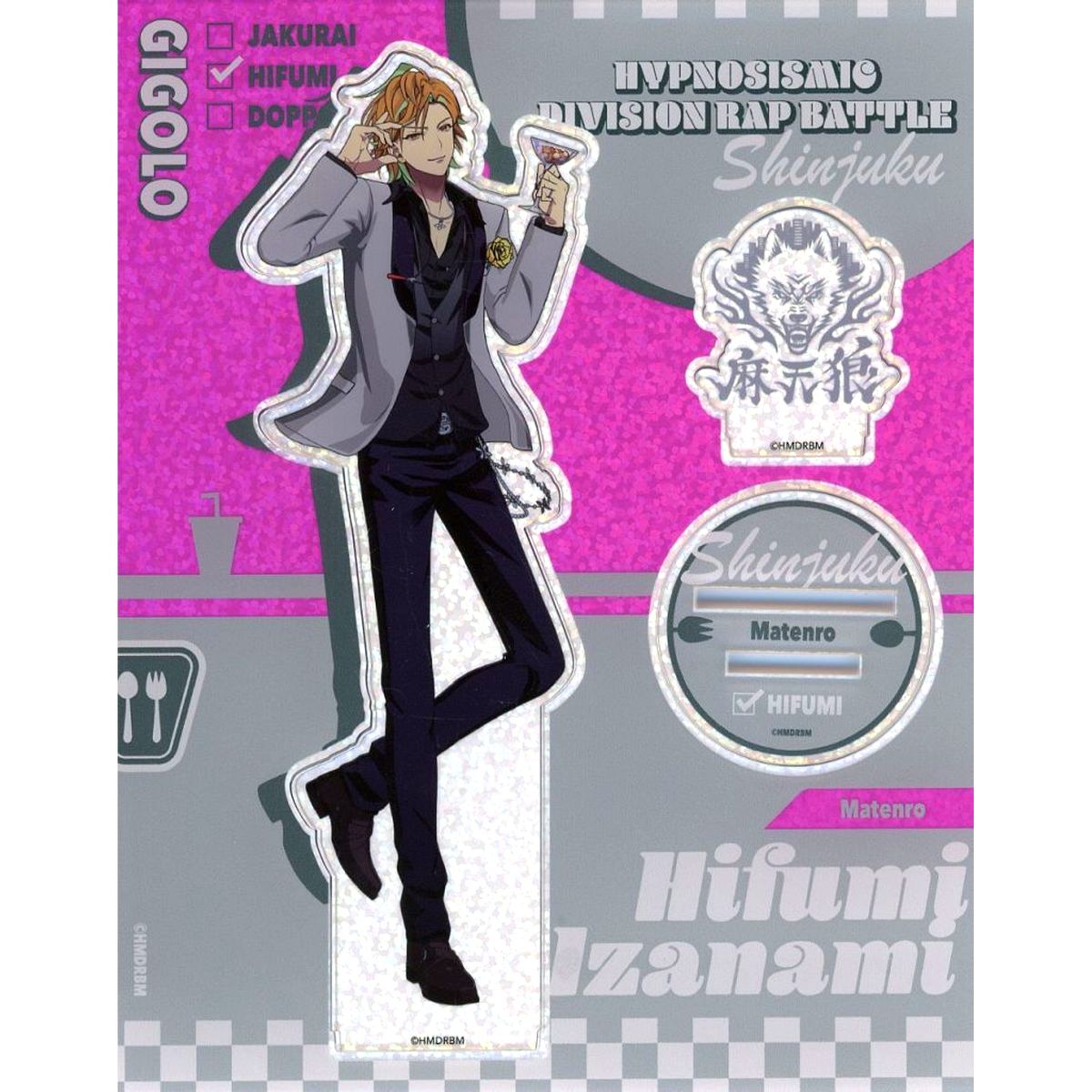 Hifumi Izanami Hypnosis Mic: Division Rap Battle Holographic Acrylic Stand MOVIE CAFE ver. [USED]