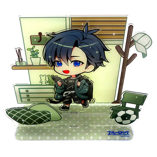 Yoichi Isagi Blue Lock x UNDER GROUND CIRCUS Chibi Kyun Diorama Acrylic Stand Collabo Apparel Ver. [USED]