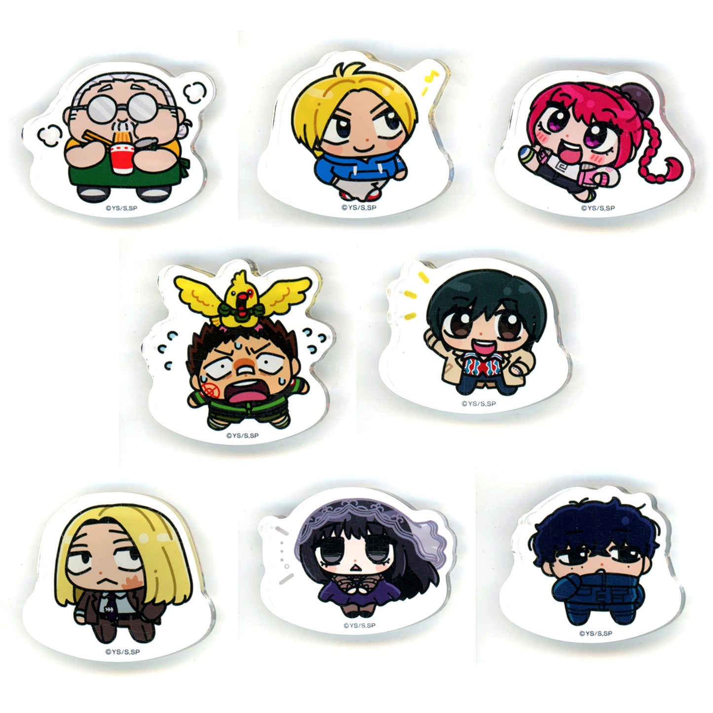Set of 8 Sakamoto Days Pop Up Shop in Marui Illustration Swaying Acrylic Block Collection [USED]