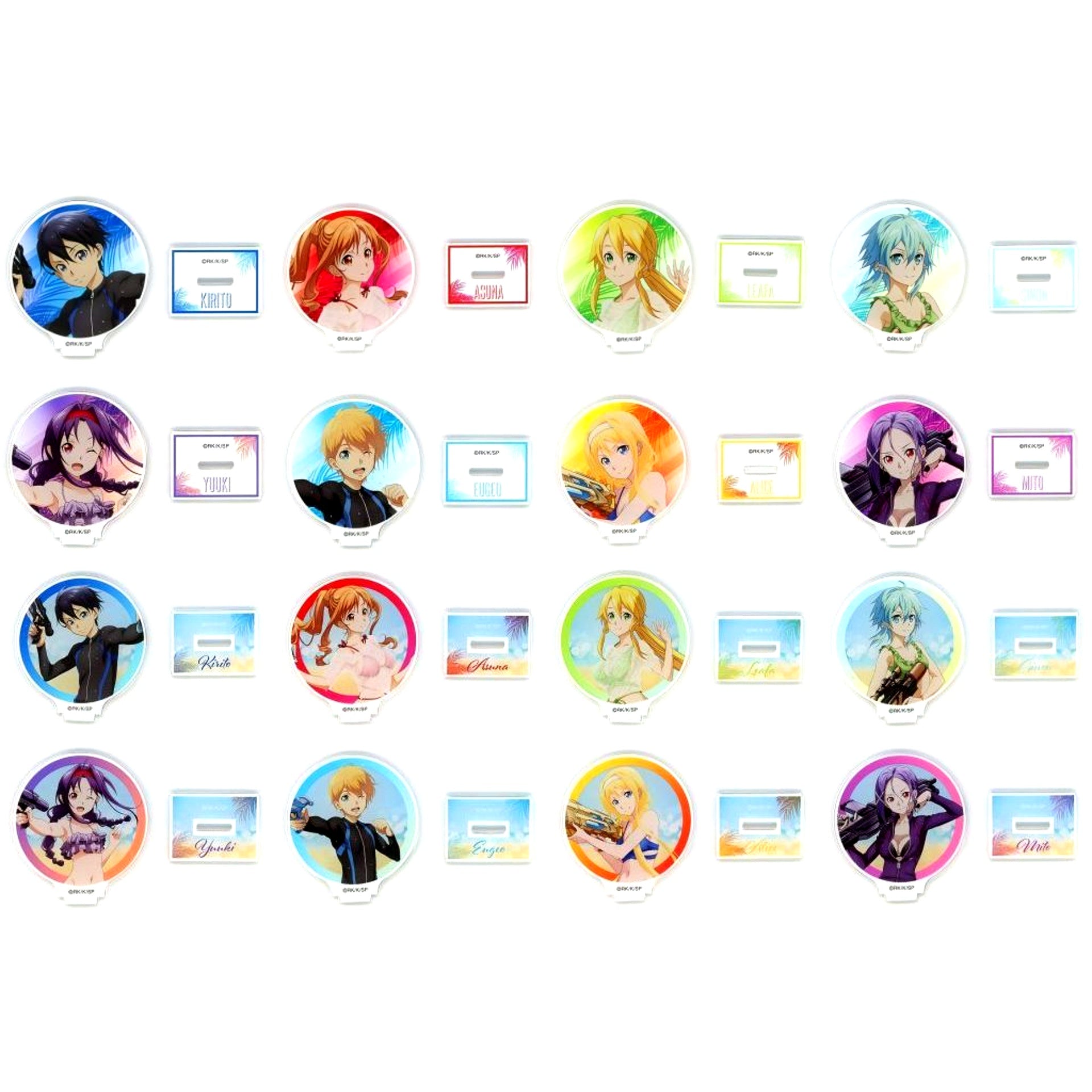 Set of 16 Sword Art Online POP UP SHOP in AmiAmi Vol.II Illustration Water Gun Battle Ver. Trading Acrylic Stand [USED]