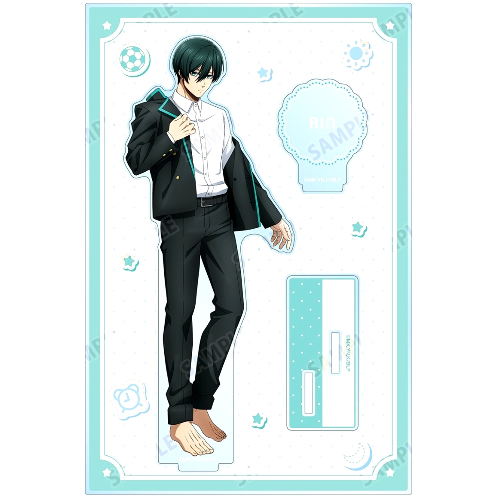 Rin Itoshi BIG Acrylic Stand with Parts Morning Routine Ver. Illustration Blue Lock [USED]