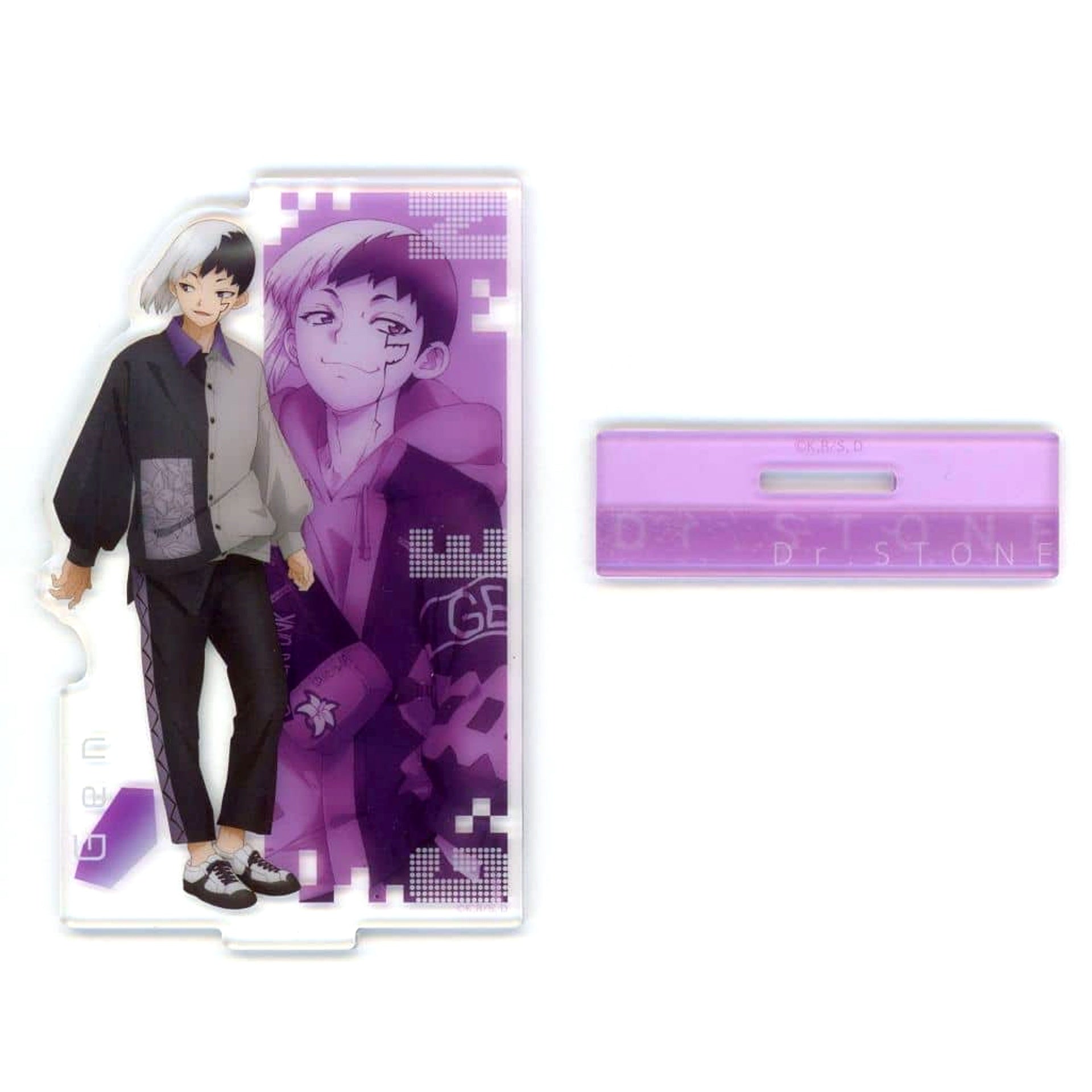 Gen Asagiri Dr. STONE Puchi Kuji Monotone Street & Cyberpunk Acrylic Stand Prize A [USED]