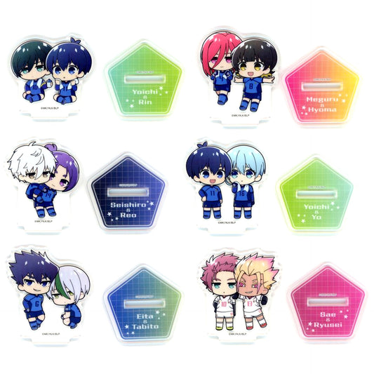 Set of 6 Blue Lock Puchi Acrylic Stand Duo Colle [USED]