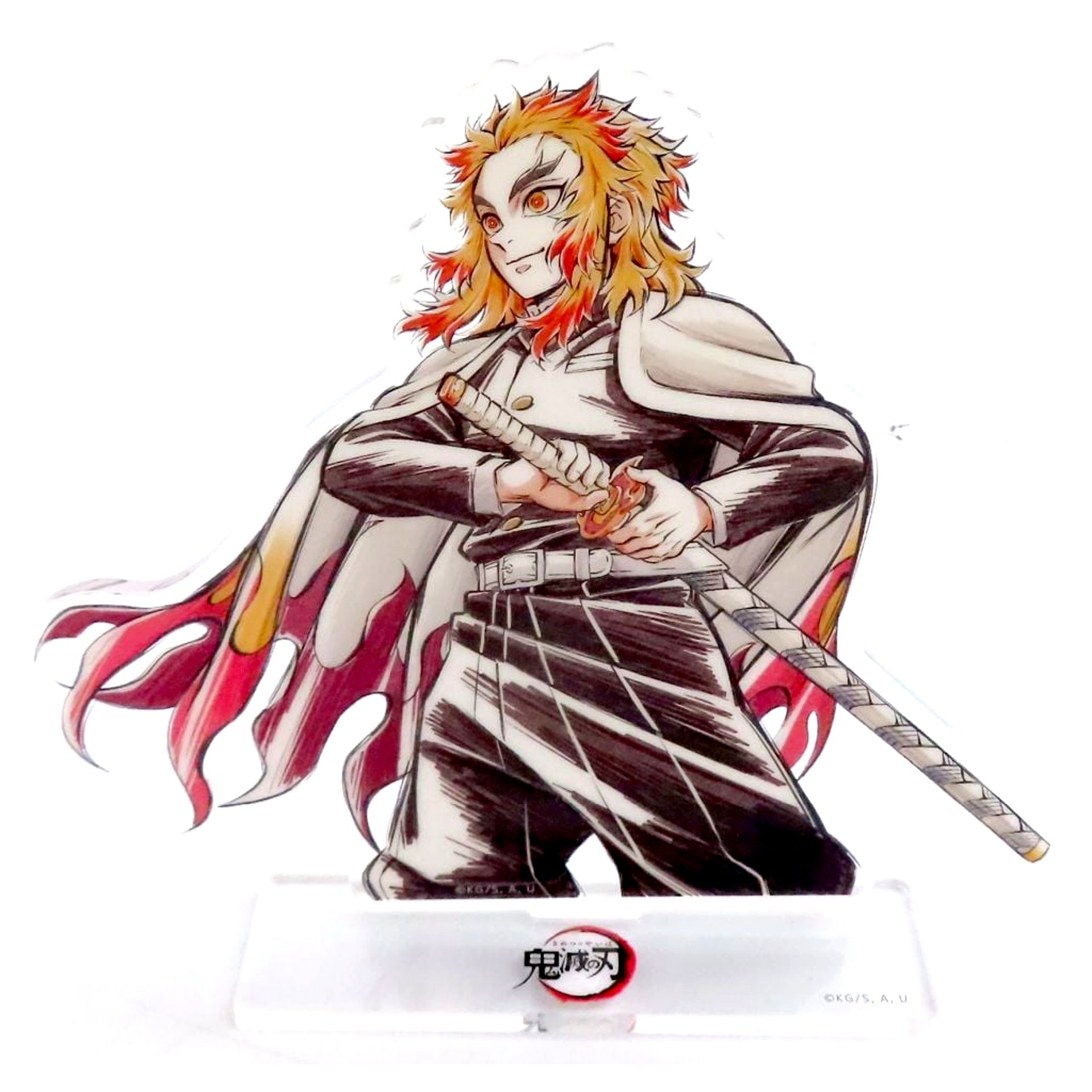 Kyojuro Rengoku Acrylic Stand Demon Slayer Mugen Train Arc Hashira Newly Drawn Illustration - Kyojuro and Tanjiro - WEBSHOP Lottery Prize D [USED]