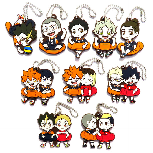 Set of 10 Haikyu!! Cara Banchoko Rubber Mascot Vol.2 [USED]