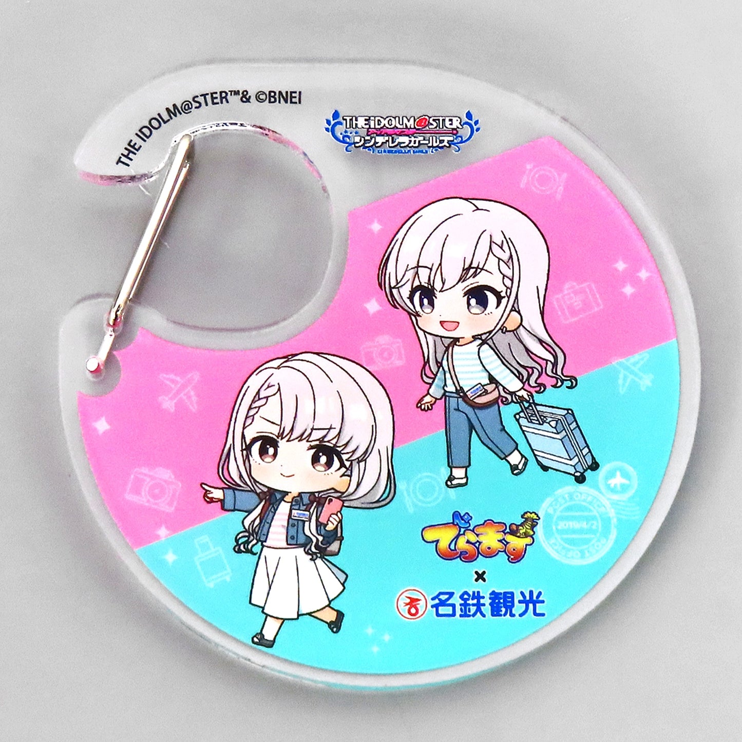 Nagi Hisakawa & Hayate Hisakawa The Idolmaster Cinderella Girls x Meitetsu Kanko Carabiner with Acrylic Keychain Deramasu [USED]
