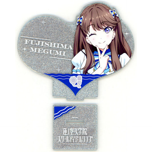 Megumi Fujishima Heart-Shaped Glitter Acrylic Stand Ver. 365Days Love Live! Hasunosora Girls' High School Idol Club [USED]