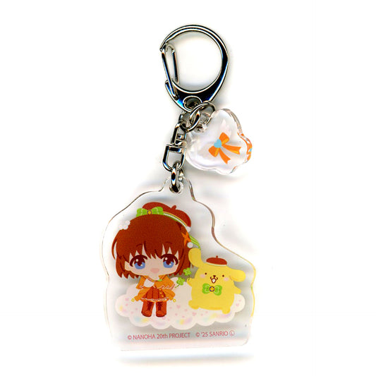 Hayate Yagami x Pompompurin Magical Girl Lyrical Nanoha Series x Sanrio Characters POP UP STORE Acrylic Keychain with Parts 01 Mini Character Illustration [USED]