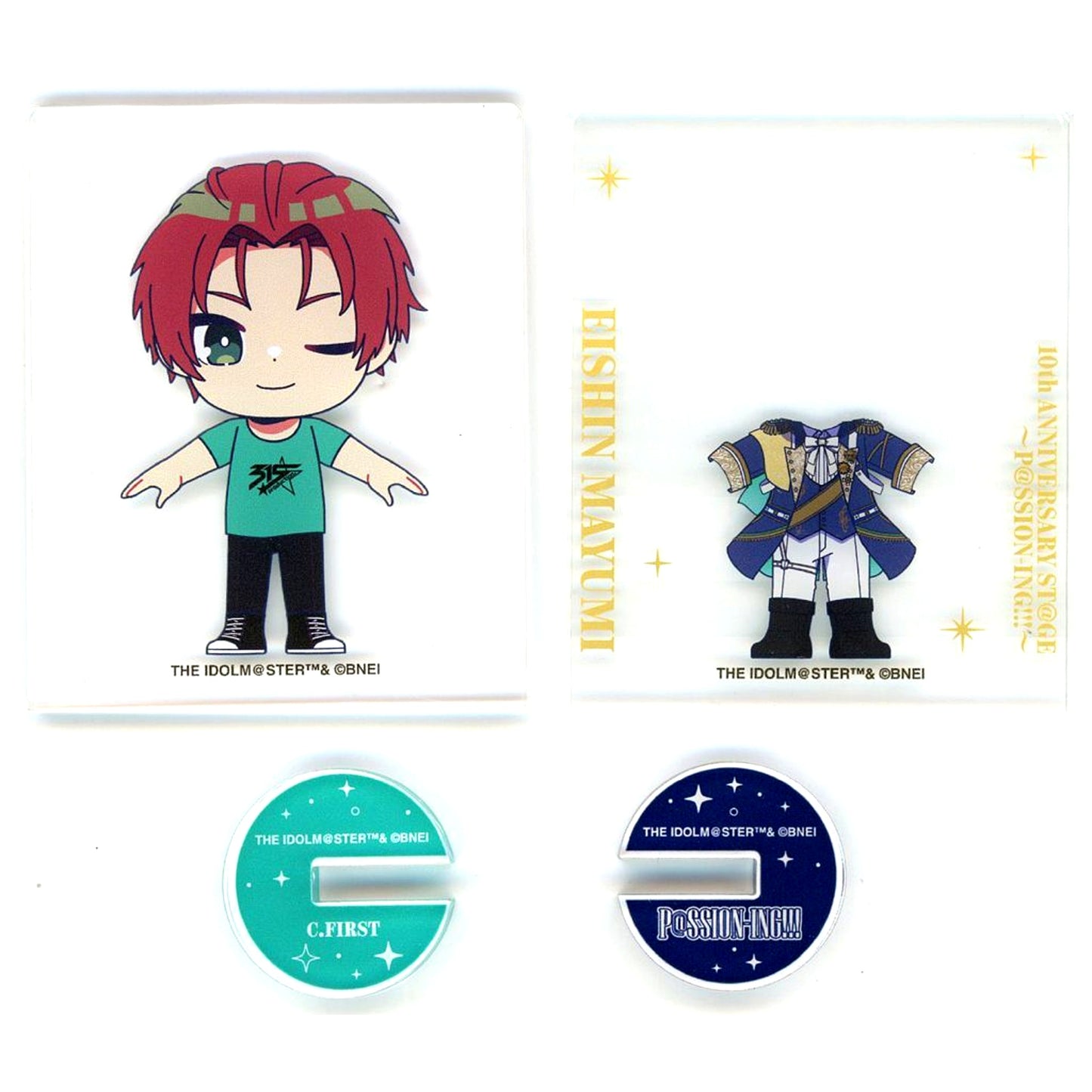 Eishin Mayumi The Idolmaster SideM 10th Anniv Stage Passion-ing!!! Official Dress-up Acrylic Stand Set [USED]