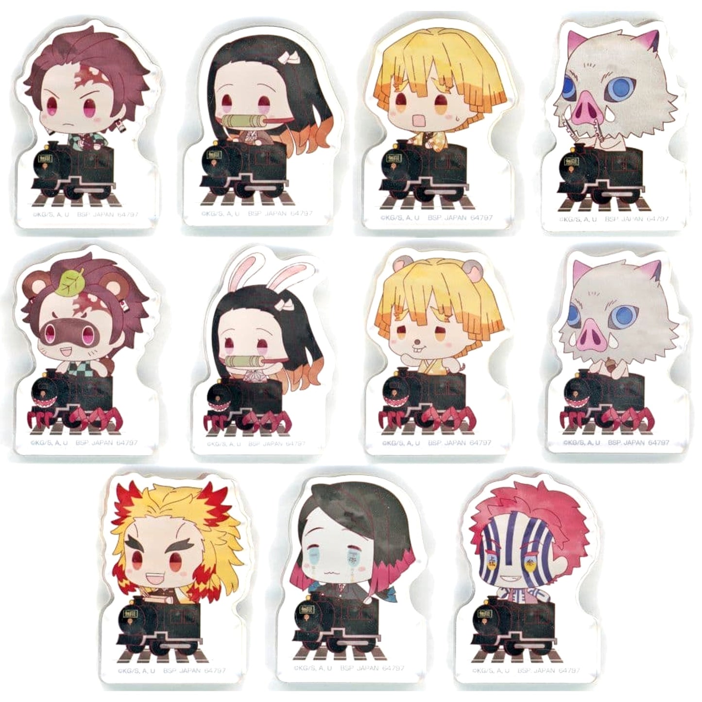 Demon Slayer: Kimetsu no Yaiba Zenitsu Agatsuma & Others All 11 Types Set Ichiban Kuji Keep Your Heart Burning Acritz Mascot Mugen Train Ver. Prize E [USED]