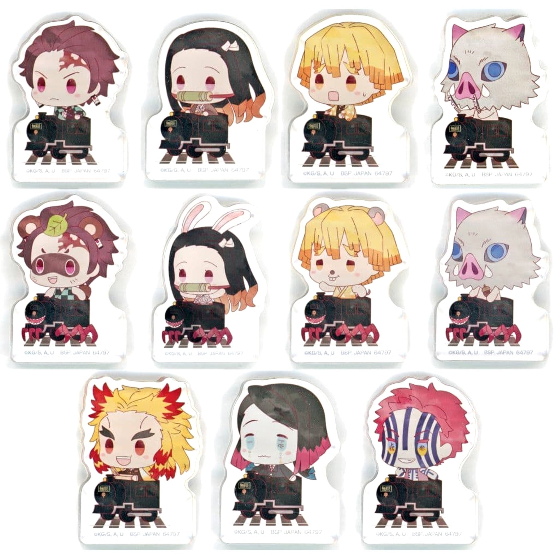 Demon Slayer: Kimetsu no Yaiba Zenitsu Agatsuma & Others All 11 Types Set Ichiban Kuji Keep Your Heart Burning Acritz Mascot Mugen Train Ver. Prize E [USED]