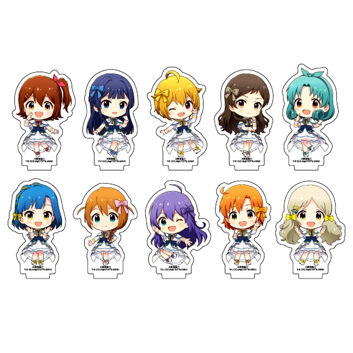 Set of 10 TR@VEL MEDLEY!!!!!! with THE IDOLM@STER Series I Will Produce Your Journey JR Central THE IDOLM@STER MILLION LIVE! Acrylic Mini Stand [USED]