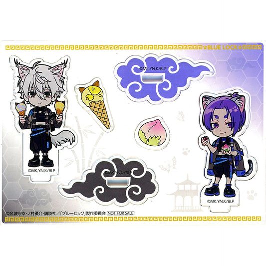 Seishiro Nagi & Reo Mikage Blue Lock Mini Mini Acrylic Stand Prize A Namjatown 2025 Chai-nya Fes Table Guruguru Garapon [USED]