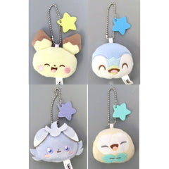Pokemon Pichu & Others All 4 Types Set Poke Peace Plush Toy with Ball Chain Pichu, Piplup, Espurr, Rowlet Plush [USED]