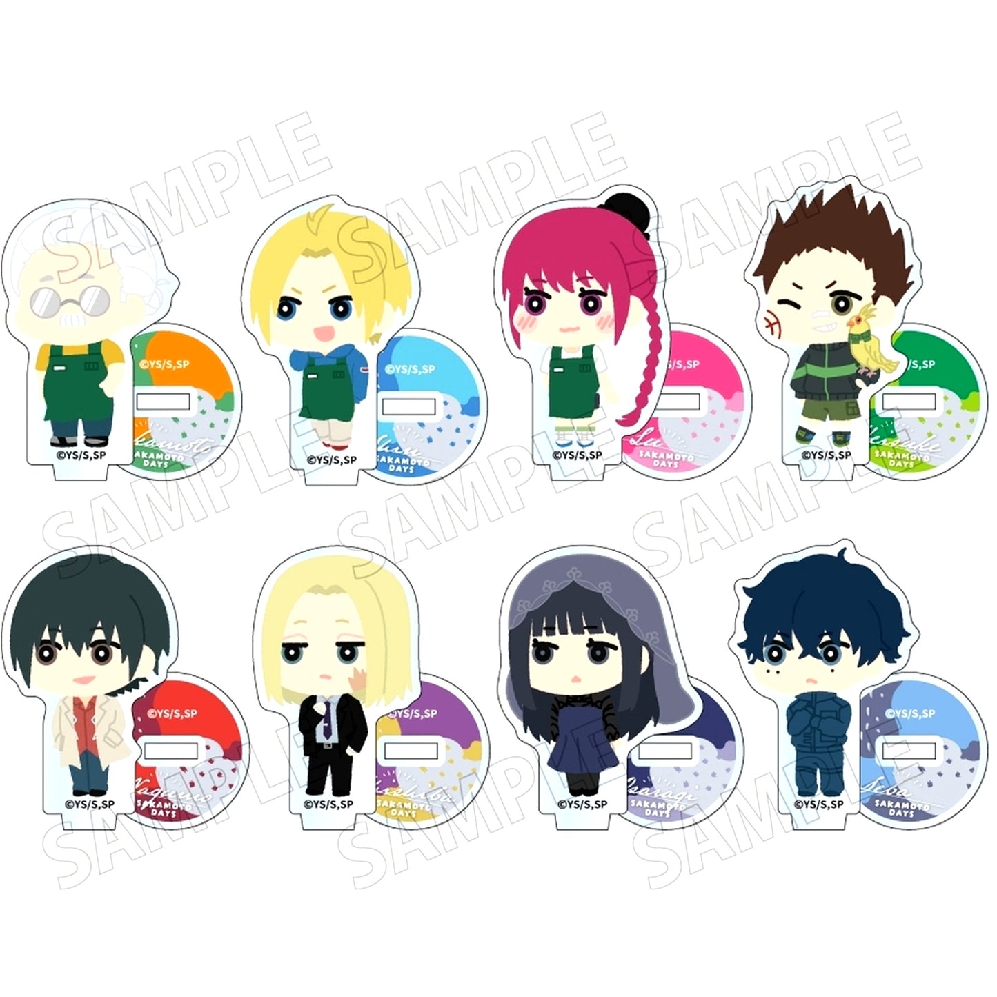 Set of 8 SAKAMOTO DAYS Mofumofu Mini Acrylic Stand [USED]