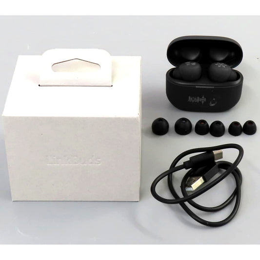 Genshin Impact Element Symbol Style Left/Cryo Right Wireless Noise Cancelling Stereo Headset WF-LS900N/GI Black Sony Collaboration Model Made-to-Order Limited [USED]