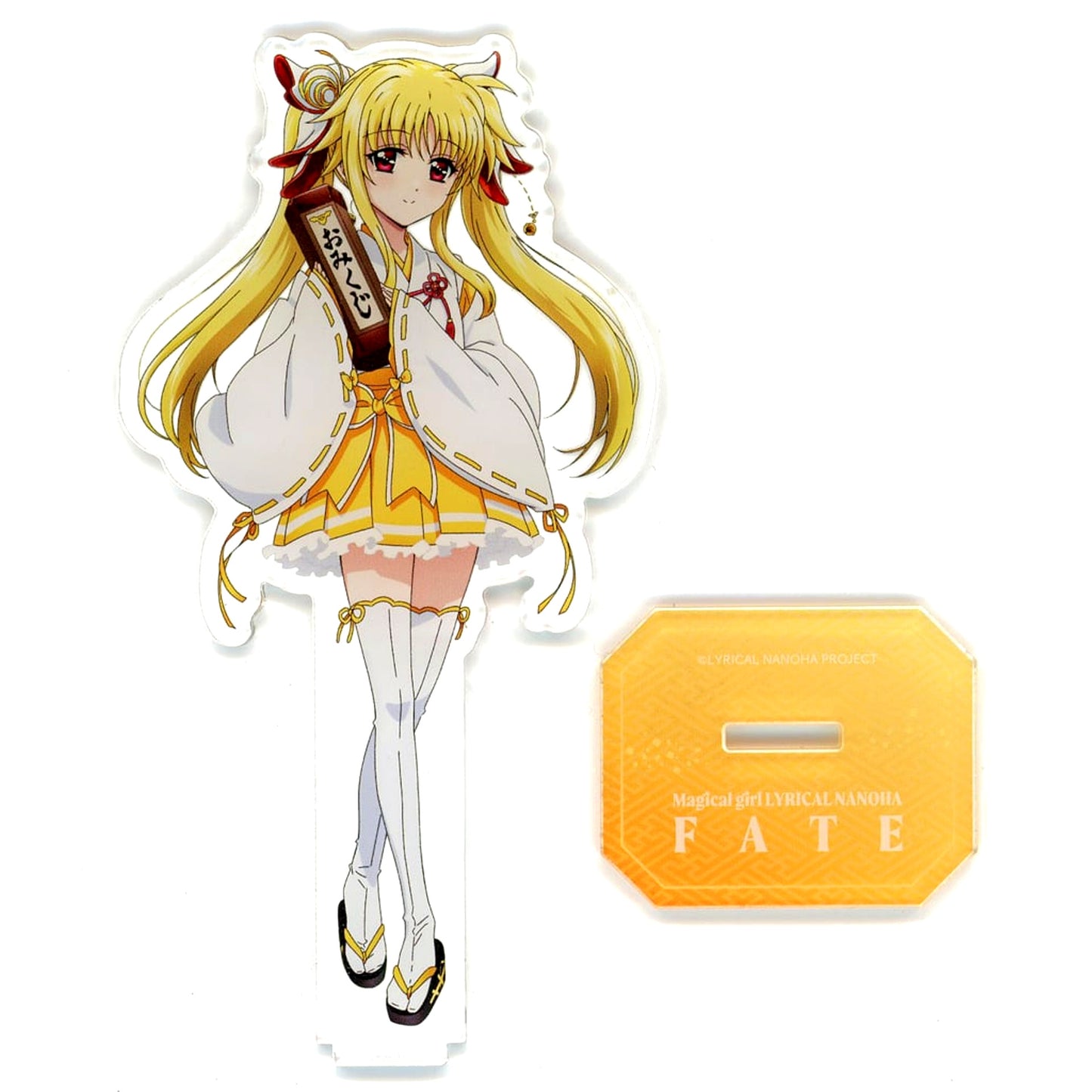 Fate T. Harlaown Shrine Maiden Outfit Acrylic Stand Illustration Magical Girl Lyrical Nanoha Series [USED]