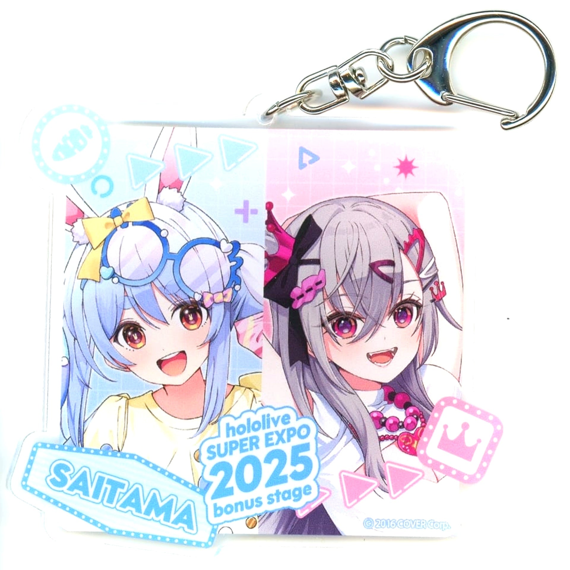 hololive Usada Pekora and Hibisaki Riona Acrylic Keychain Saitama Venue Limited hololive SUPER EXPO 2025 After Party bonus stage [USED]