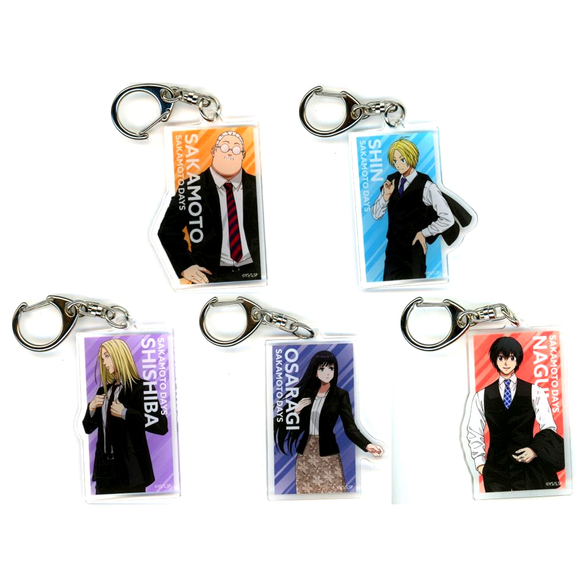 Set of 5 SAKAMOTO DAYS Acrylic Keychain Office Worker Suit Ver. Drawn Illustration POP UP SHOP in Kinokuniya Shoten [USED]