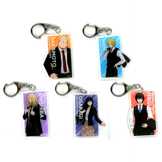 Set of 5 SAKAMOTO DAYS Acrylic Keychain Office Worker Suit Ver. Drawn Illustration POP UP SHOP in Kinokuniya Shoten [USED]