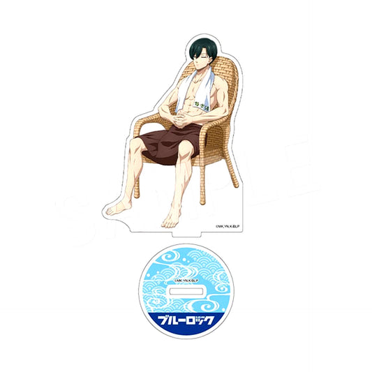 Rin Itoshi Acrylic Figure Stand Bath Ver. Blue Lock x Gokurakuyu RAKU SPA Egoists Furo Lock Outdoor Bath Ver. [USED]