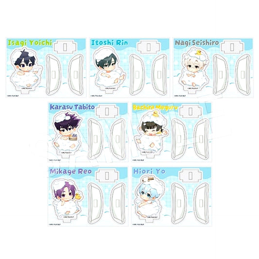 Set of 7 Blue Lock x Gokurakuyu RAKU SPA Egoists Furo Lock Outdoor Bath Trading Acrylic Stand Bath Chibi Ver. [USED]