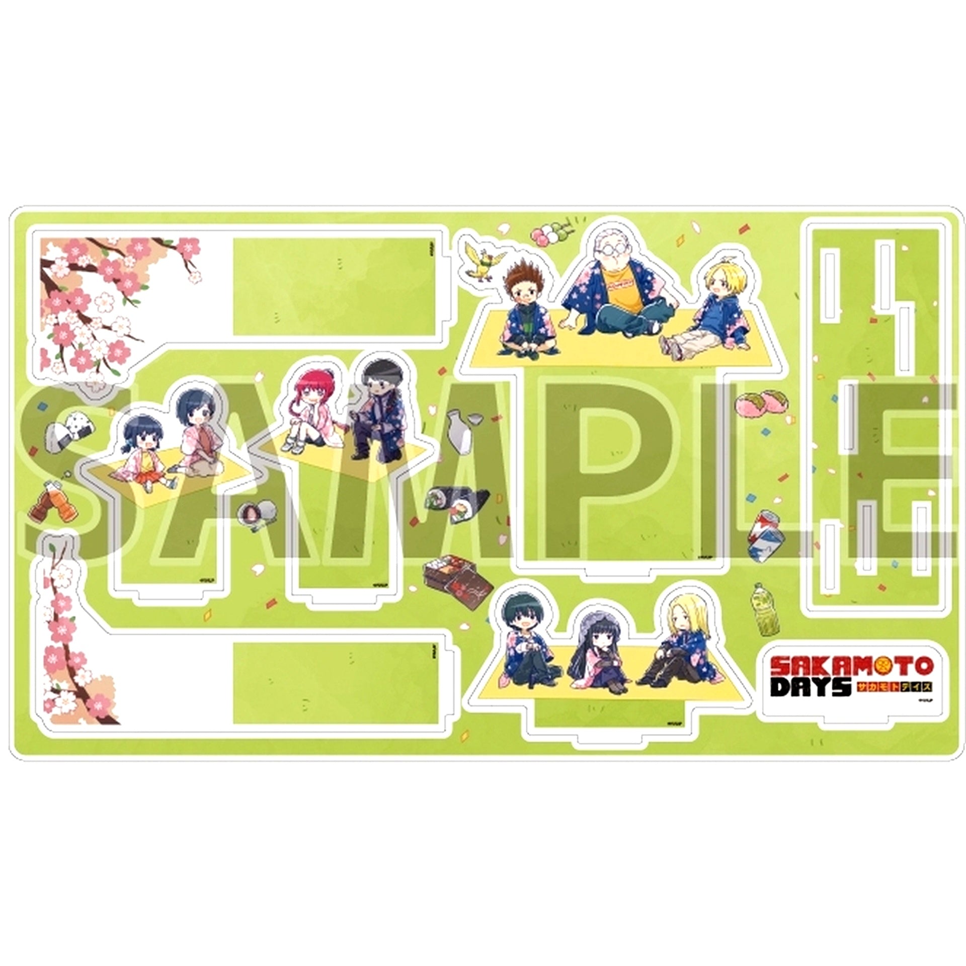 All Characters 03 Sakamoto Days Cherry Blossom Viewing Ver. GraffArt Illustration Premium Acrylic Diorama Plate [USED]