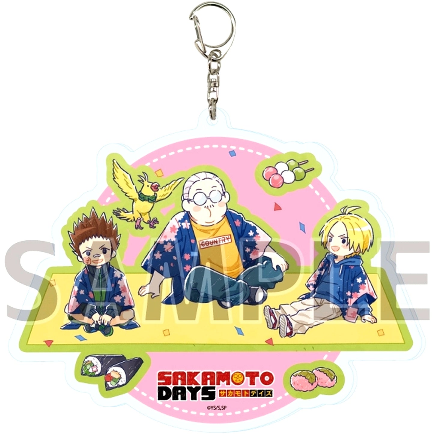 Taro Sakamoto Shin Asakura Heisuke Mashimo SAKAMOTO DAYS Big Acrylic Keychain 05 Hanami Ver. GraffArt Illustration [USED]